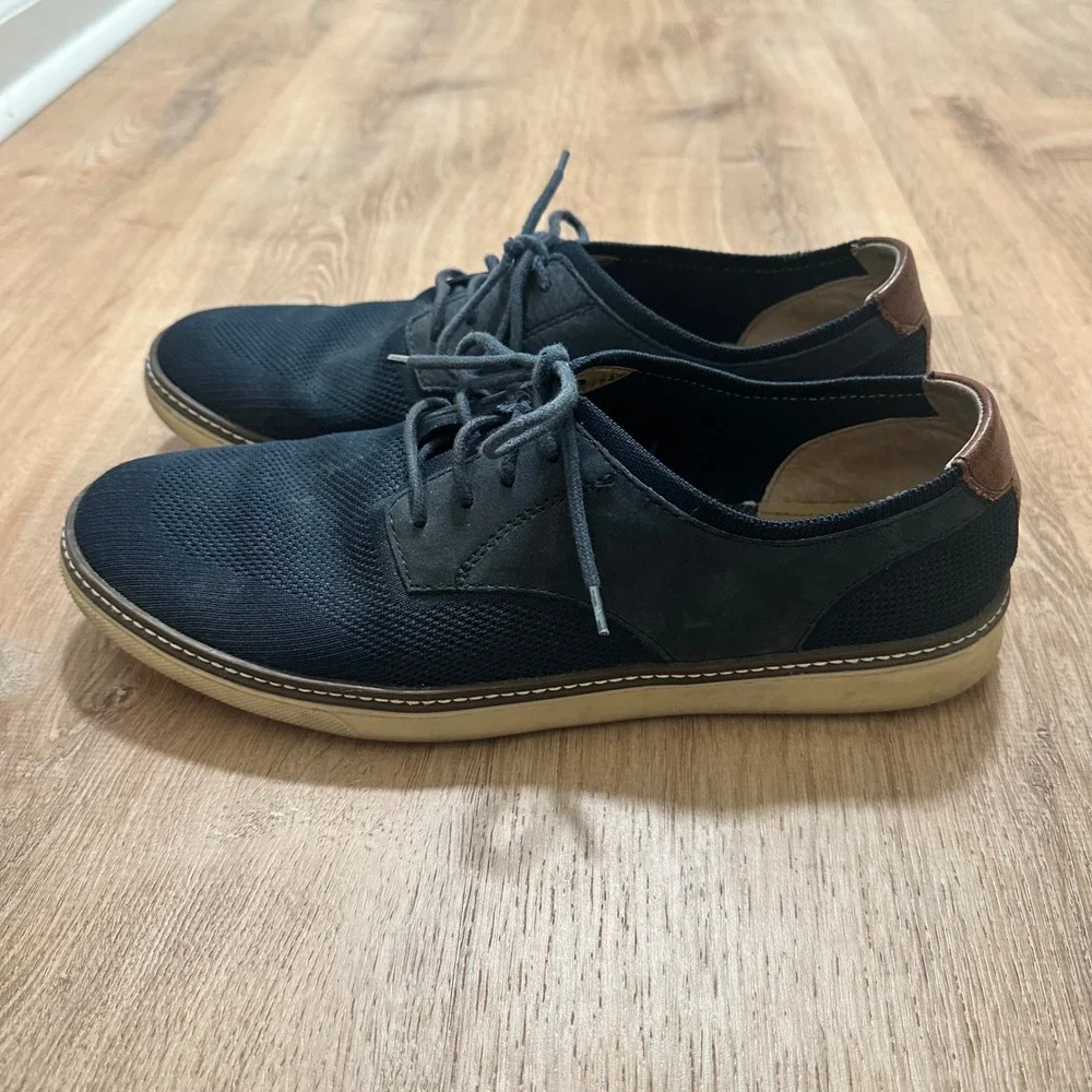 Johnston & Murphy | J&M Men's Navy Knit Nubuck Hybrid Dress Shoes,‎ Size 12M